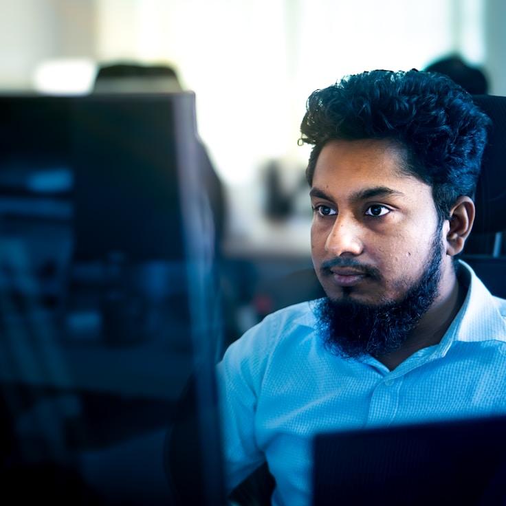 Mobile app project planning workspace with devices and development tools